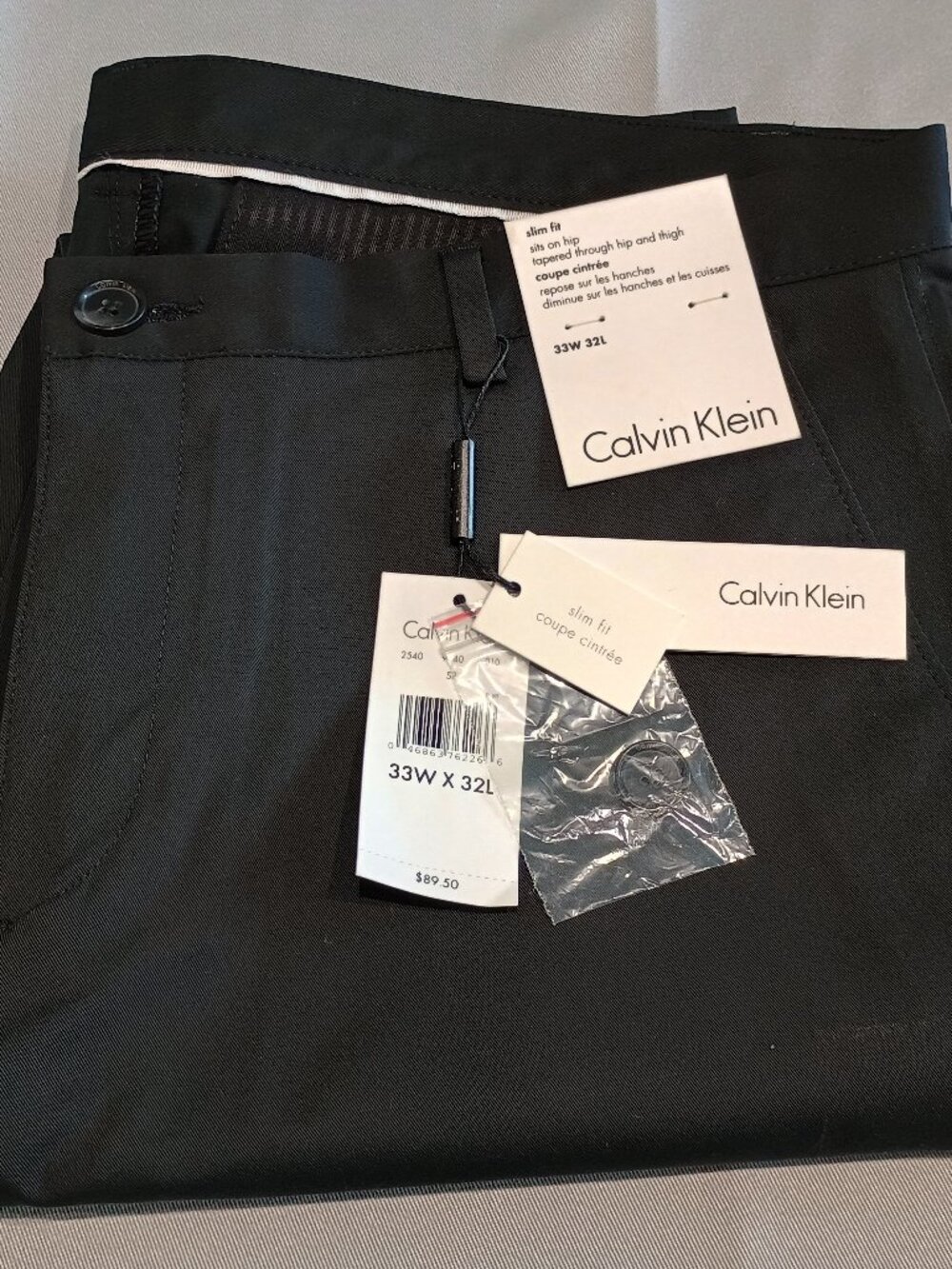 NWT Calvin Klein Men’s Signature Slim Fit 33W 32 L
